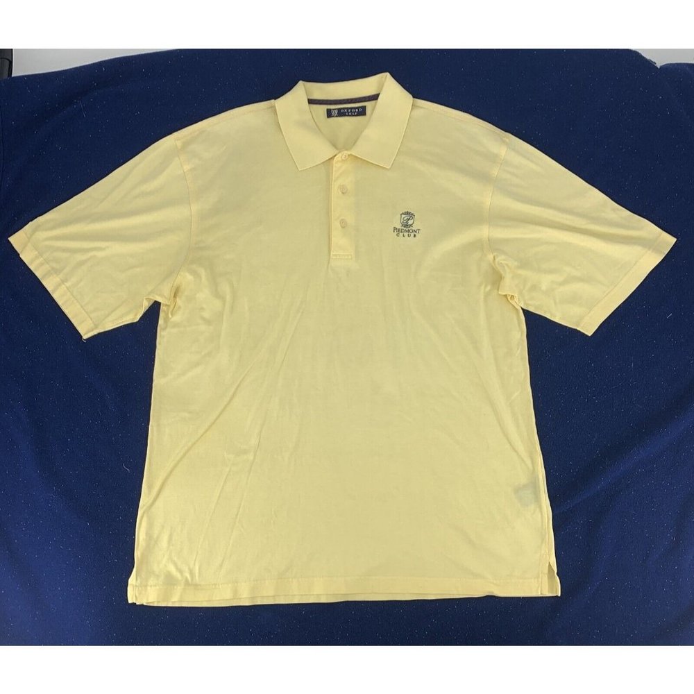 Men Oxford Golf Short Sleeve‎ Polo Shirt Yellow XL Piedmont Club
